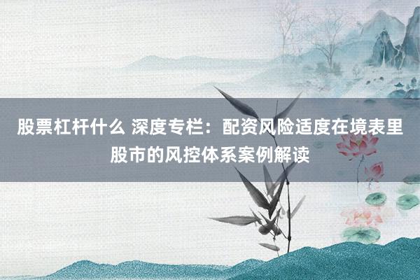 股票杠杆什么 深度专栏：配资风险适度在境表里股市的风控体系案例解读